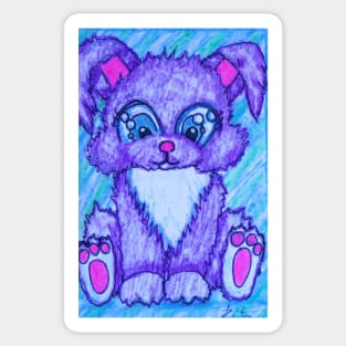 Fuzzy Cute Purple Bunny Sticker